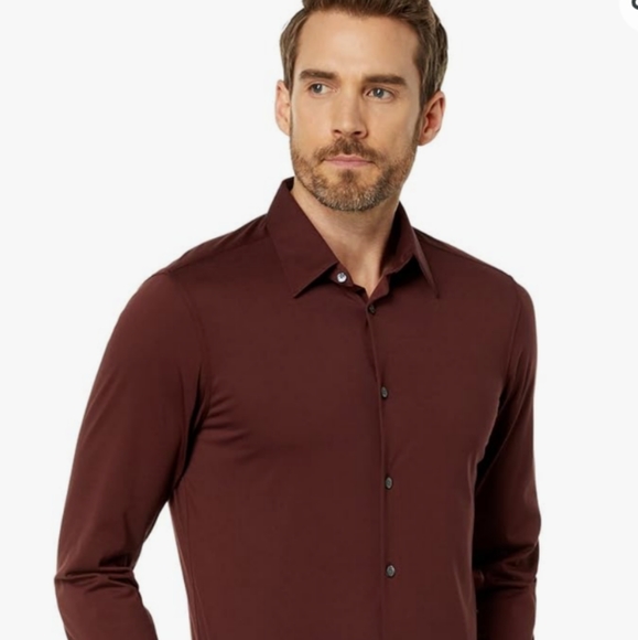 Theory Men's Sylvain Structure Knit Dress Shirt - Picture 7 of 8